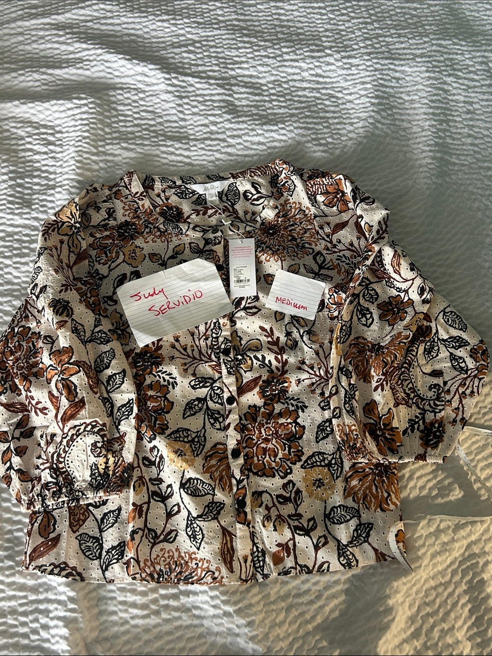 Lilly Pulitzer Haida eyelet top/ Blouse style Coconut Take Meowt NWT!